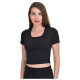 Target Γυναικεία κοντομάνικη μπλούζα Cotton Rib 2x1 Crop Top Rib Cotton
